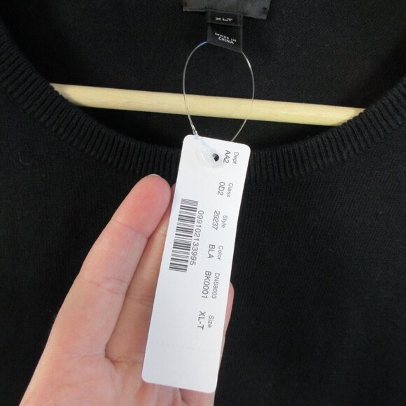 J Crew Sweater Men XL Tall Black Crewneck Long Sleeve Pullover Cotton Blend 316 - Picture 5 of 11